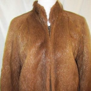 TED LAPIDUS Womans Nutria Fur Bomber Style Jacket